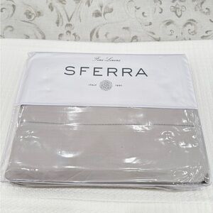 SFERRA LEONARDO PERCALE 4 PIECE KING SHEET SET IN TIN GREY MADE IN ITALY